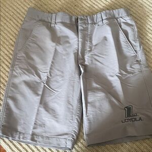 Under Armour Light Gray Men's Embroidered Loyola Flat Front Shorts